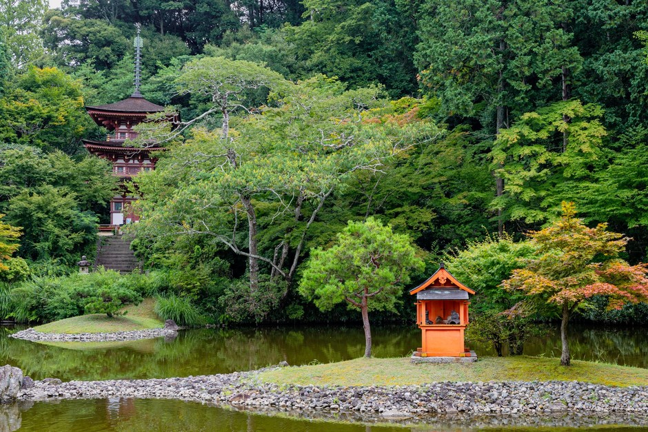 ▲浄瑠璃寺 庭園と国宝「三重塔」【1コース】