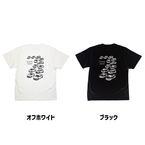 2401HD41-07 シビック Honda CIVIC HISTORY Tシャツ