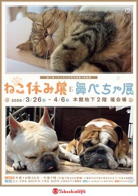 ねこ休み展&鼻ぺちゃ展 キービジュアル(縦)