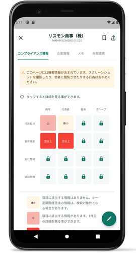 STEP3　ひとめでわかるコンプライアンス情報！