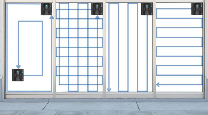 様々な清掃モードでどんな窓もピカピカに！