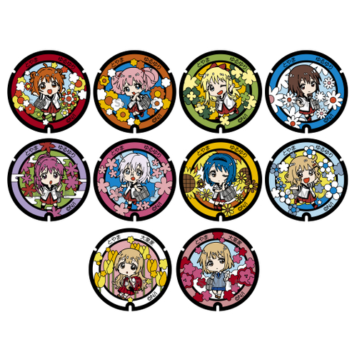 【ゆるゆり＆大室家】トレーディングラバーコースター(マンホール蓋風)