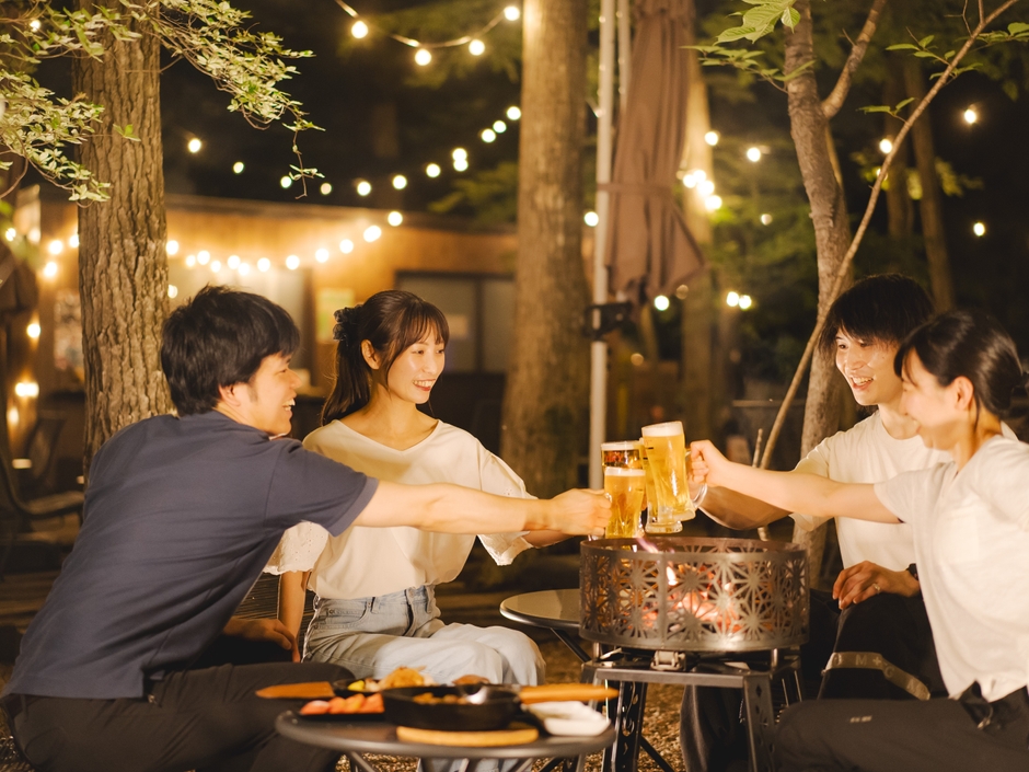 夜はビアガーデン!愛犬も一緒に♪