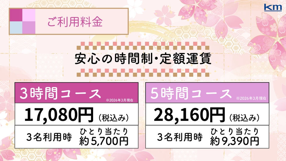 東京観光お花見タクシー 料金