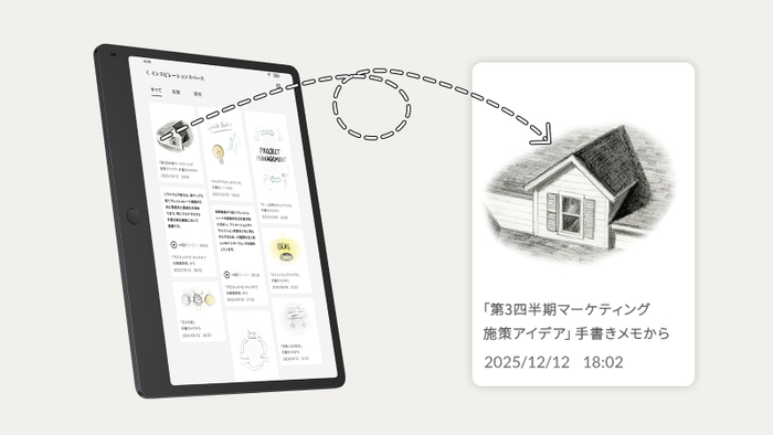 ひらめきを瞬時にストック「インスピレーションスペース」