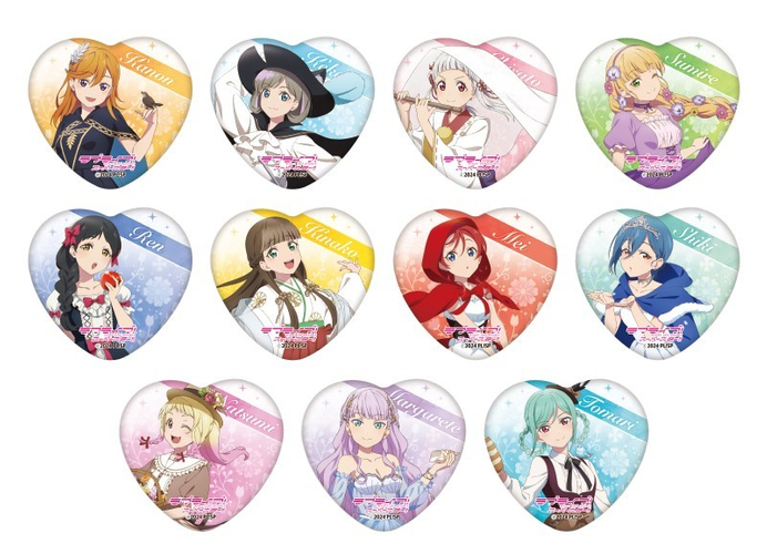 ▲ハート缶バッジ(童話モチーフ衣装) 【サイズ】H約53mm&times;W約57mm ※絵柄はお選びいただけません。