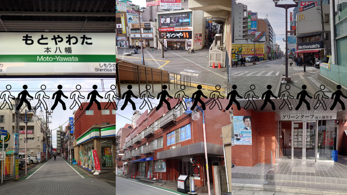 JR本八幡駅から徒歩2分・赤レンガビル3階のメンズ脱毛サロンDugong【ジュゴン】市川本八幡店までのアクセス