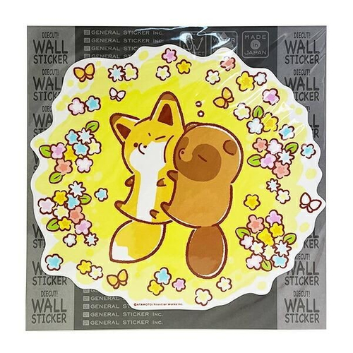 タヌキとキツネのステッカー