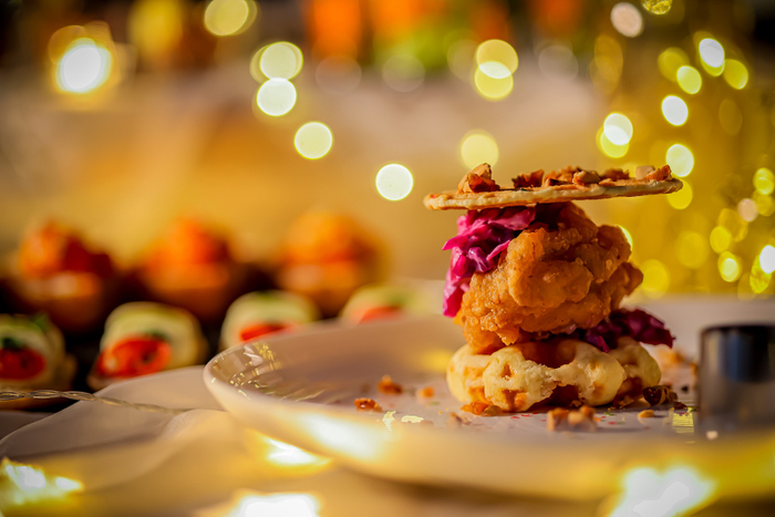 スパイシーワッフルチキン　メープルシロップとバターミルク