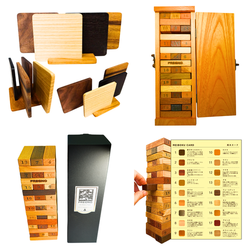 PREGNOシリーズ各作品。匠の技と木の個性が融合した、上質なインテリアコレクション。
