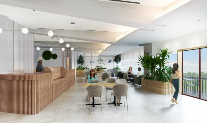 カフェを併設した一般ワークスペースイメージ・現段階の予定であり今後変更になる可能性がございます。