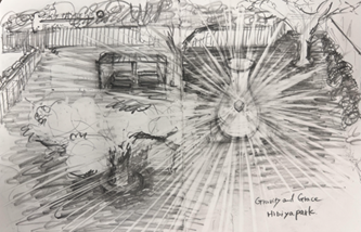 大巻伸嗣による日比谷公園のためのスケッチ