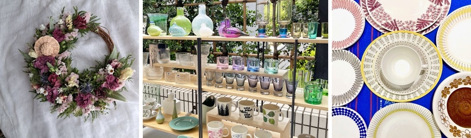 出店店舗 ピックアップ:左からSpring_Hill、pippuri、kirpputori キルップトリ