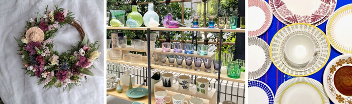 出店店舗 ピックアップ：左からSpring_Hill、pippuri、kirpputori キルップトリ