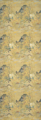 堂本印象案《国宝日暮文蒔絵錦》1919年以前　龍村美術織物蔵