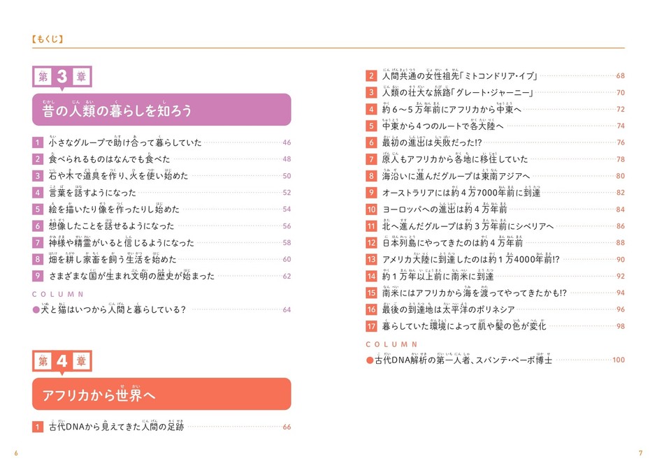 『こどもホモ・サピエンス 人類の起源、日本人のルーツについて考える本』もくじ②