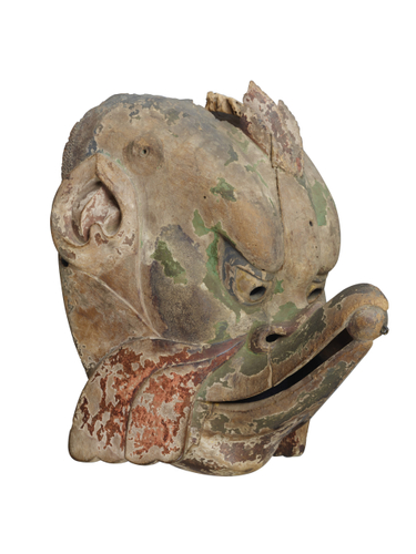 国宝　伎楽面 迦楼羅(かるら)　飛鳥時代・7世紀　東京国立博物館蔵　金・土曜日に公開　法隆寺宝物館第3室