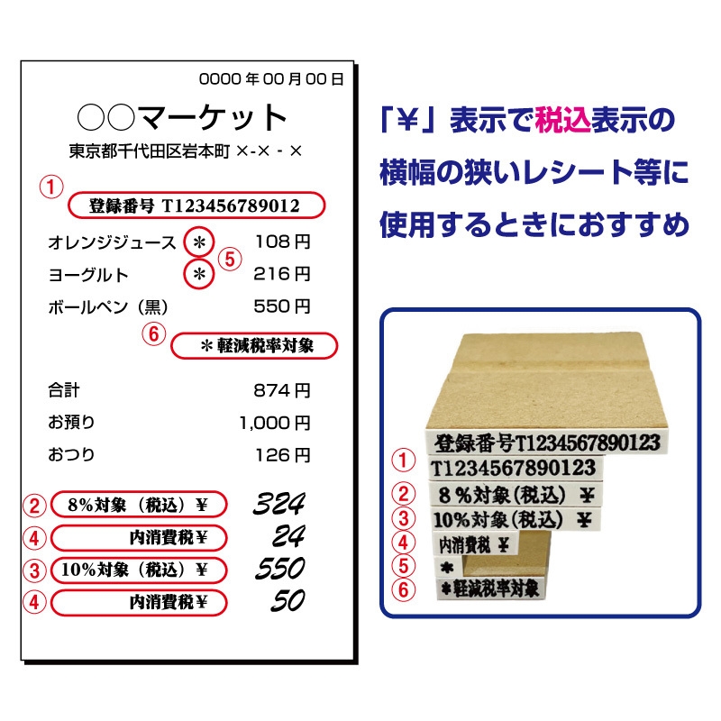 インボイス登録印セットC(消費税4-3 価格2,970円(税込))