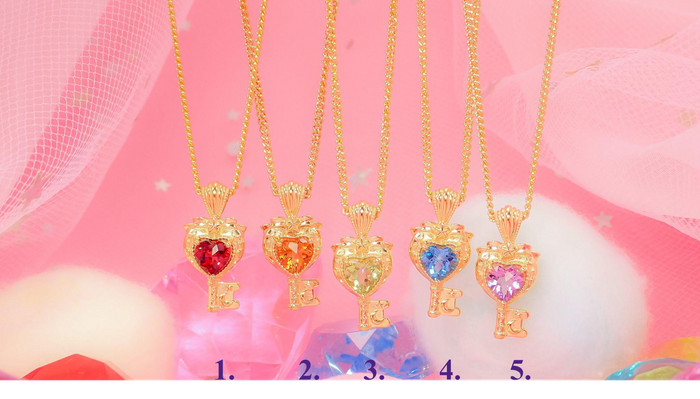 画像1　(全5種)：大人のセボンスター　ハートキーペンダント（アルマンディンガーネット／ペリドット／アメシスト／シトリン／ブルートパーズ）