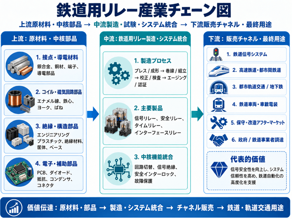 図.   鉄道用リレーの産業チェーン
