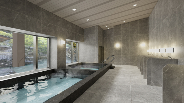 露天風呂付大浴場完成予想図