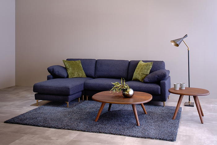 Sofa LEON [Couch] :￥664,180  Table REMORA [Low Table L/M Wood/Walnut] : &yen;174,020/&yen;113,520  Rug SEMI-FREEZESHAGGY [Mix 170&times;240cm] :￥170,544   Floor Lamp AW-0510 : ￥42,680