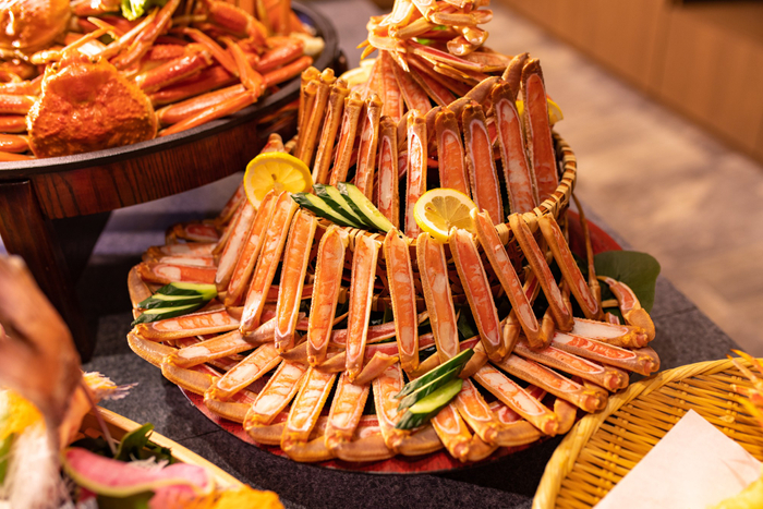 とろりと甘いカニ刺しももちろん食べ放題