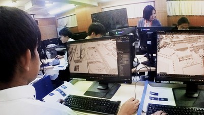 校舎を3Dモデリング