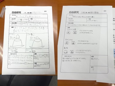 子どもたちが書いた研究レポート
