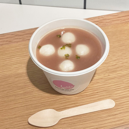 ▲桃の和風スイーツ「ももしるこ」（税込580円）