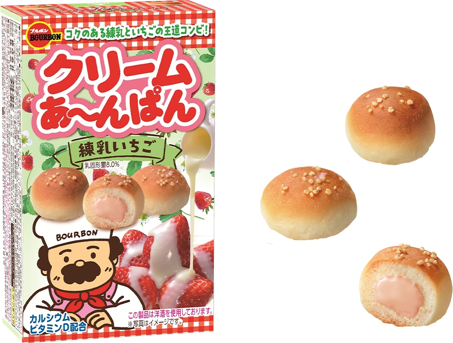クリームあ~んぱん練乳いちご