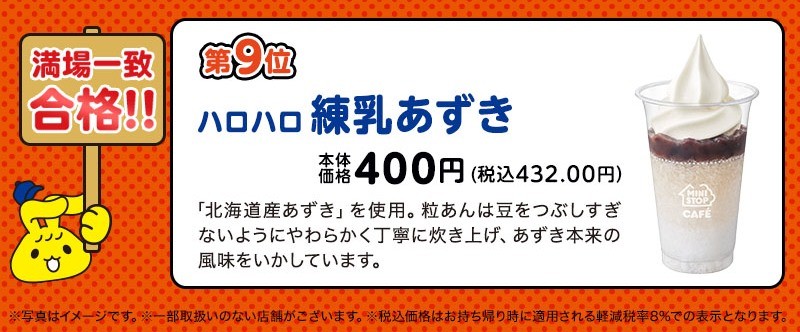 満場一致合格「ハロハロ練乳あずき」(画像はイメージです。)