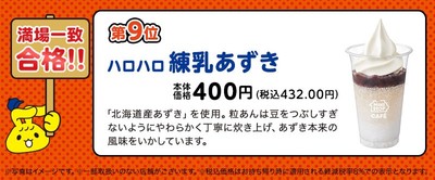 満場一致合格「ハロハロ練乳あずき」(画像はイメージです。)