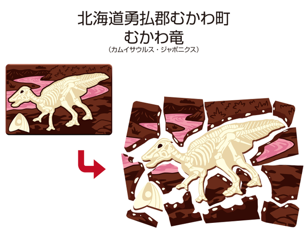 「キャラパキ発掘恐竜チョコ」&times;「むかわ竜（カムイサウルス・ジャポニクス）」