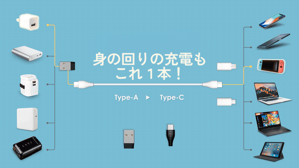 身の回りの充電もこれ1本!
