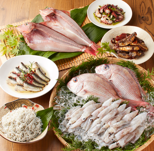 新鮮な魚貝で作る海産惣菜各種