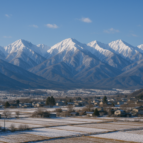 写真(11)：北アルプスの雪化粧