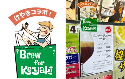 『Brew for Keyaki』ロゴと、対象ビールの表記例