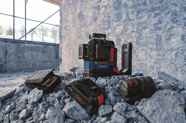 ボッシュから高機能レーザー墨出し器が新登場！2月3日発売　 フルライングリーンレーザーで地墨を支点に縦ラインが調整可能