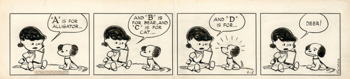 「ピーナッツ」複製原画　1952年9月5日 (C) Peanuts Worldwide LLC
