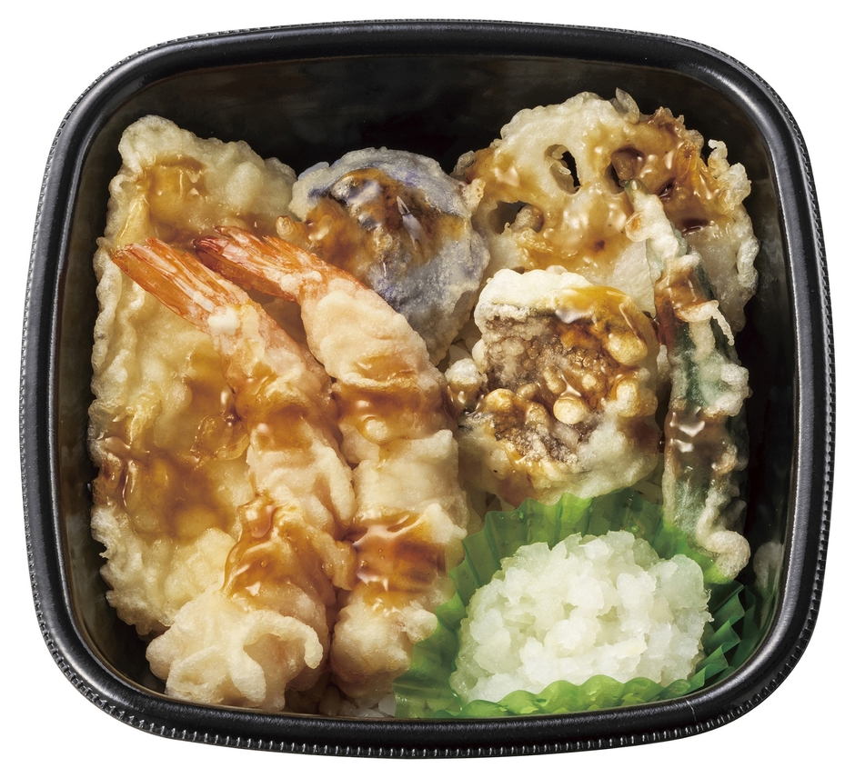 エビ2尾/イカ/カレイ/野菜3種　おろし海鮮天丼　686円(税込740円)
