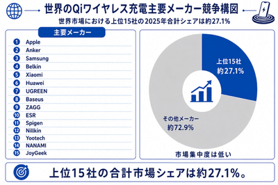 図. Qiワイヤレス充電, グローバル市場の競争環境