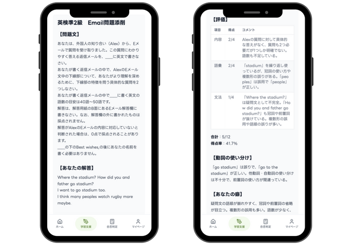 見やすい採点結果