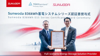 Sunwoda、「震度7でも止まらない蓄電池」836kWh液冷ESSをスマートエネルギーWEEK【春】2026で公開　CE-EMC適合取得・8トン未満設計で市場参入を加速