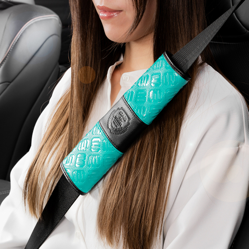 シートベルトパッドII SSモデル モノグラムレザーオーシャンブルー【HA750-01-01】