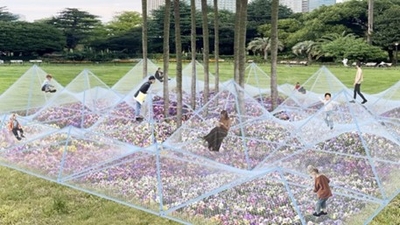 永山祐子建築設計「はなのハンモック」CGパース