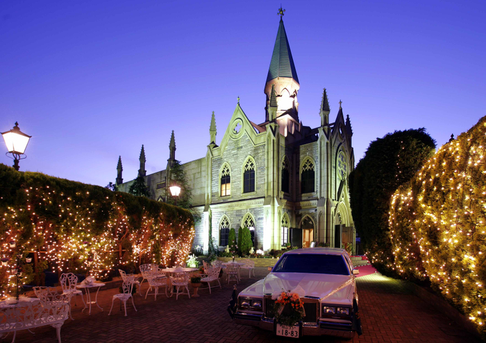 ライトアップされた大聖堂