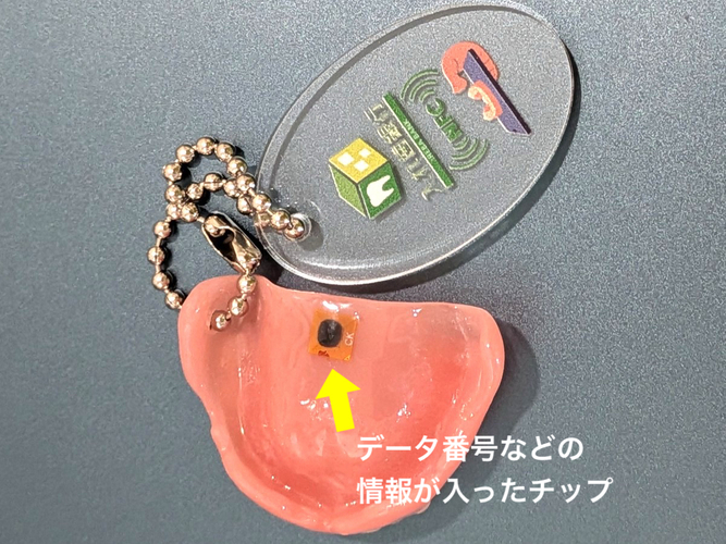 裏面に入れ歯情報が入ったチップ