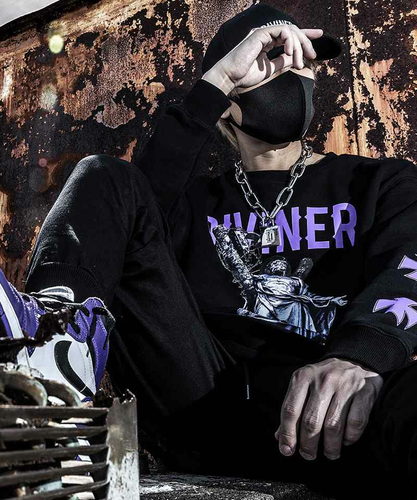 Judgment Sweat Shirt （ブラック&times;パープル
