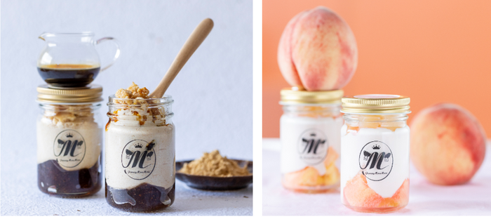 ＜黒蜜きなこティラミス＆ピーチティラミス＞